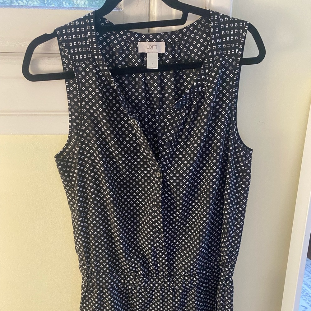 Ann Taylor Loft blue patterned romper- Size 6